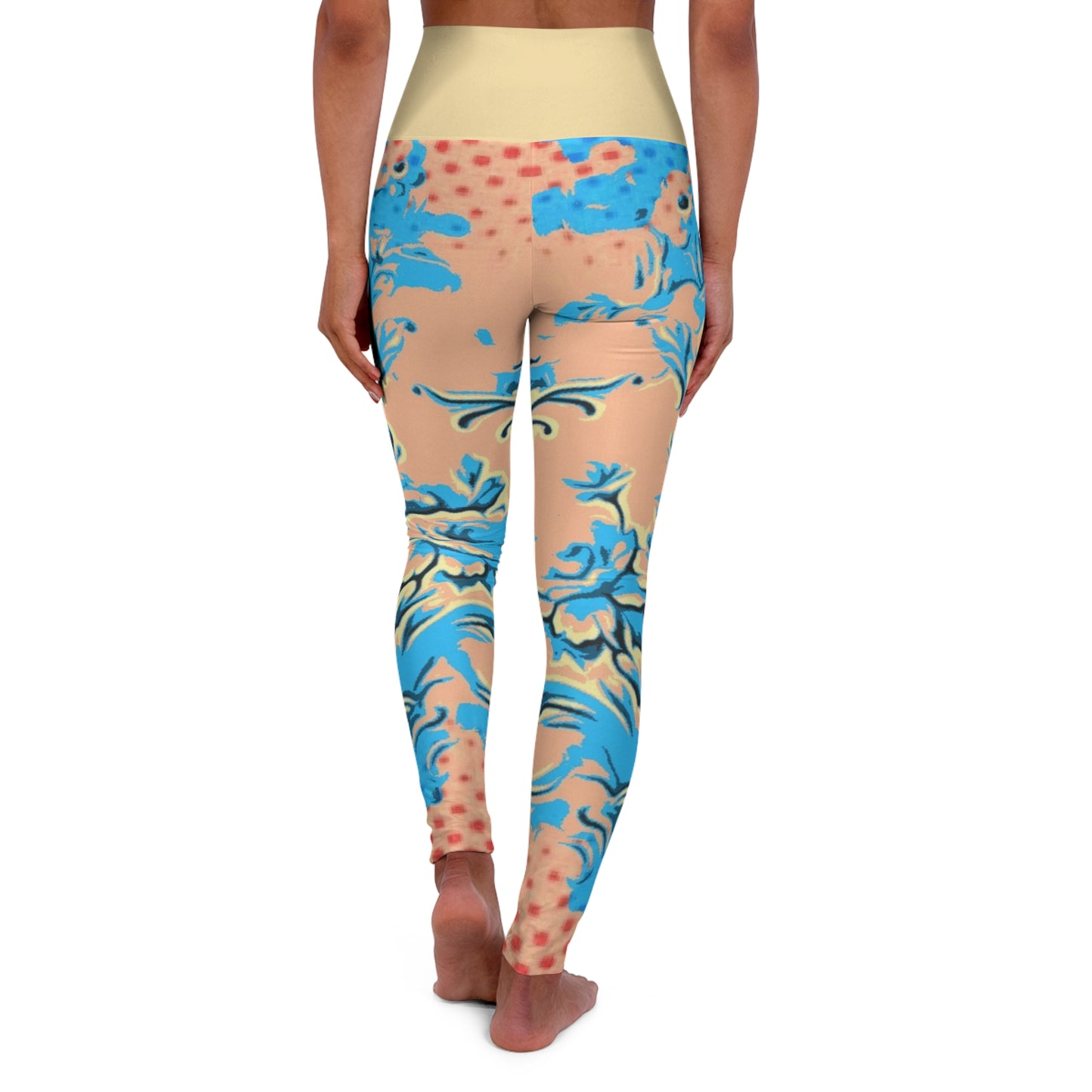 Retro Rose - High Waisted Yoga Leggings (AOP)