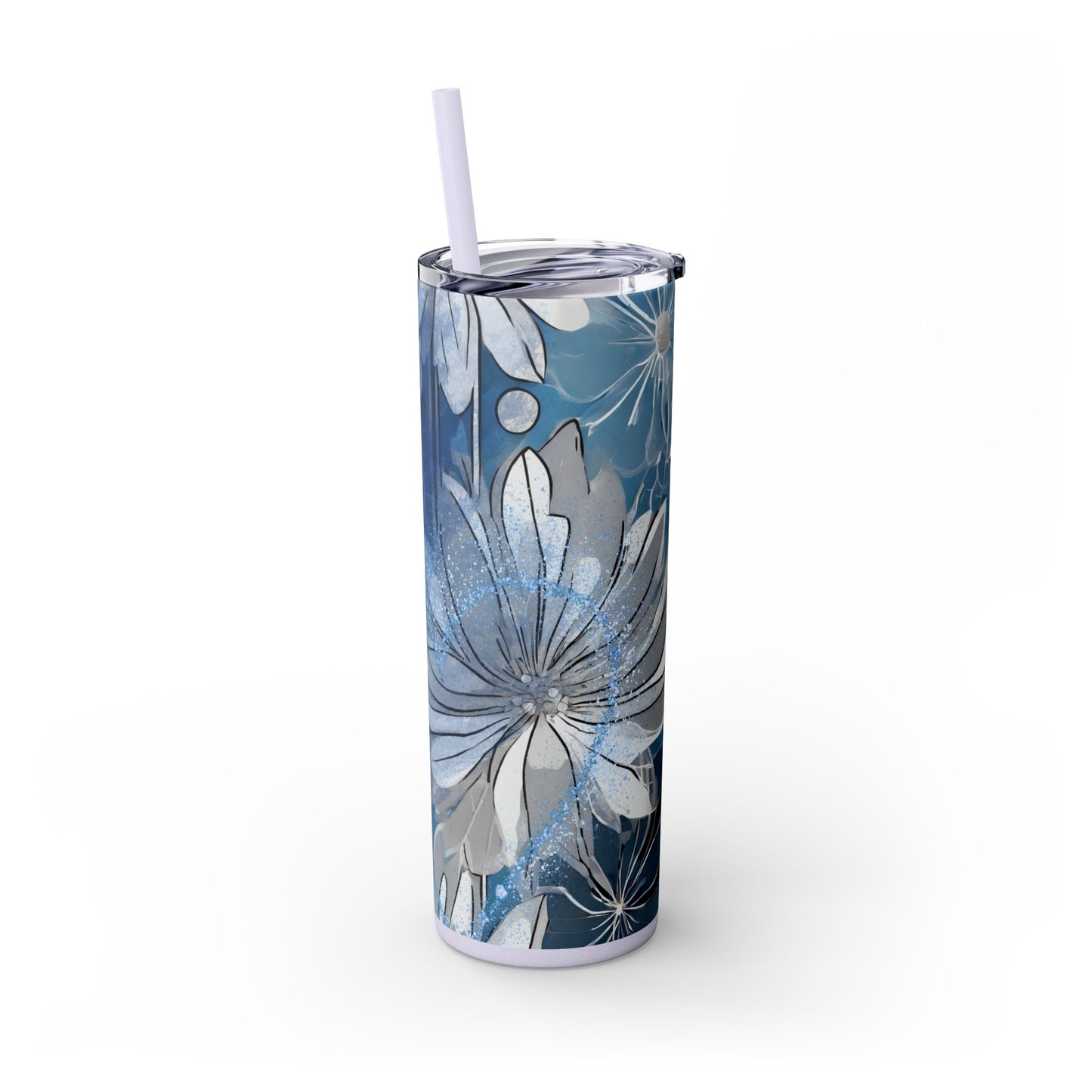 Winter Frost ~Skinny Tumbler with Straw, 20oz