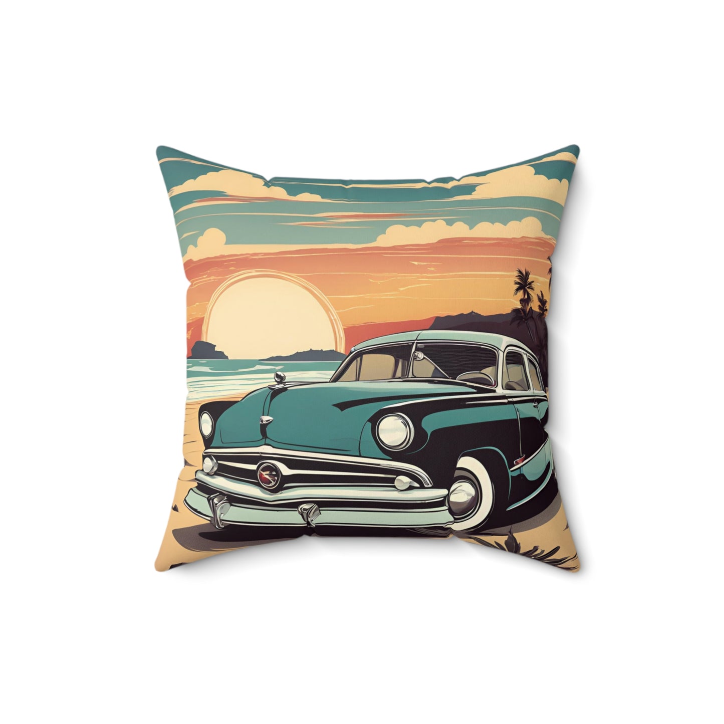 Sunset Cruise (Faux Suede Square Pillow)