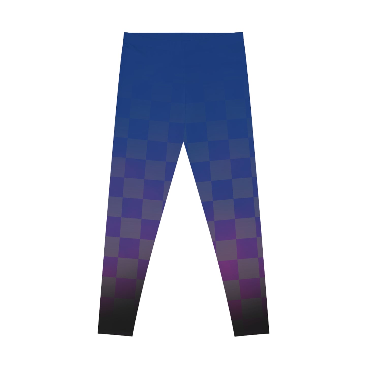 Checker-Blue Stretchy Leggings (AOP)
