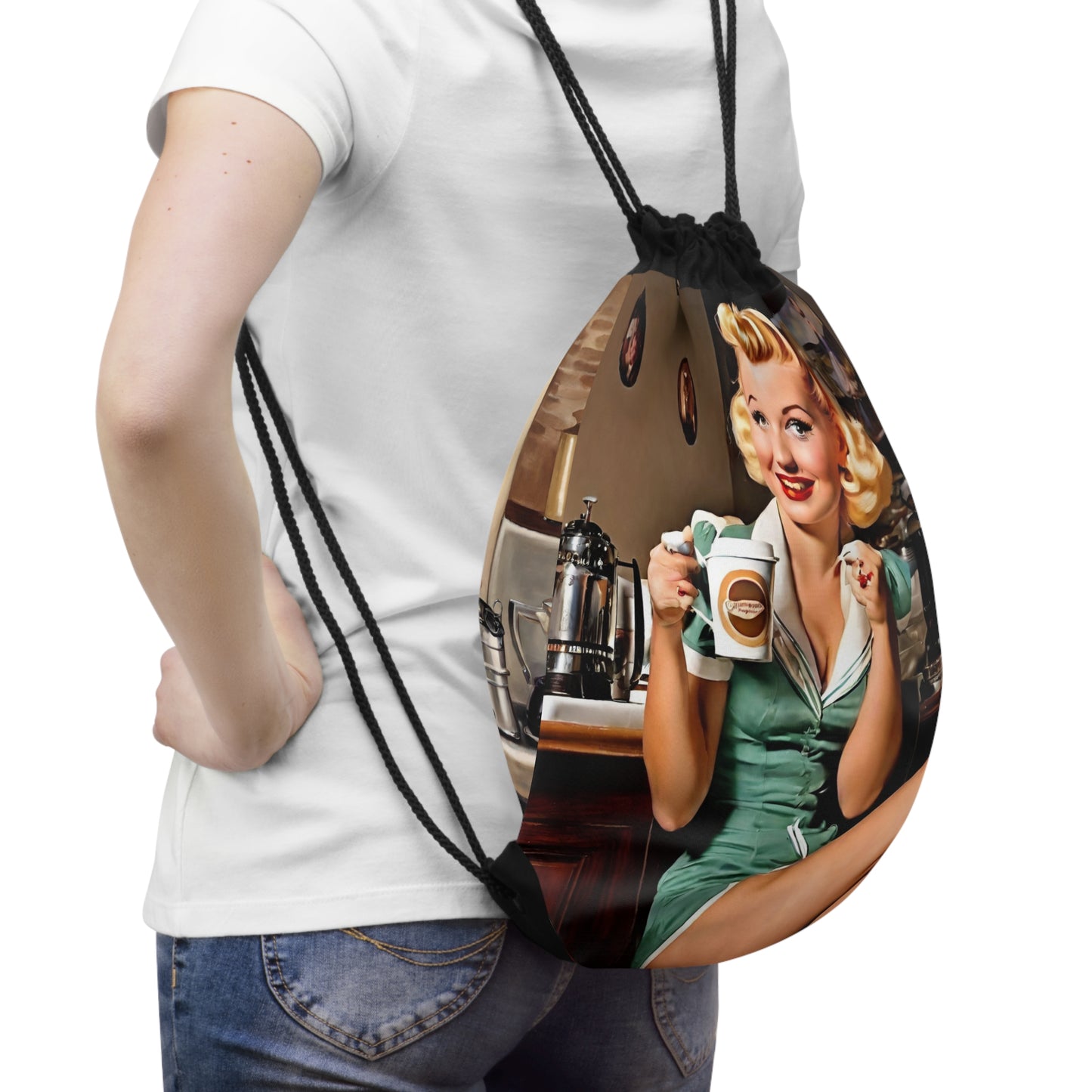 Vintage Ladies Drawstring Bag