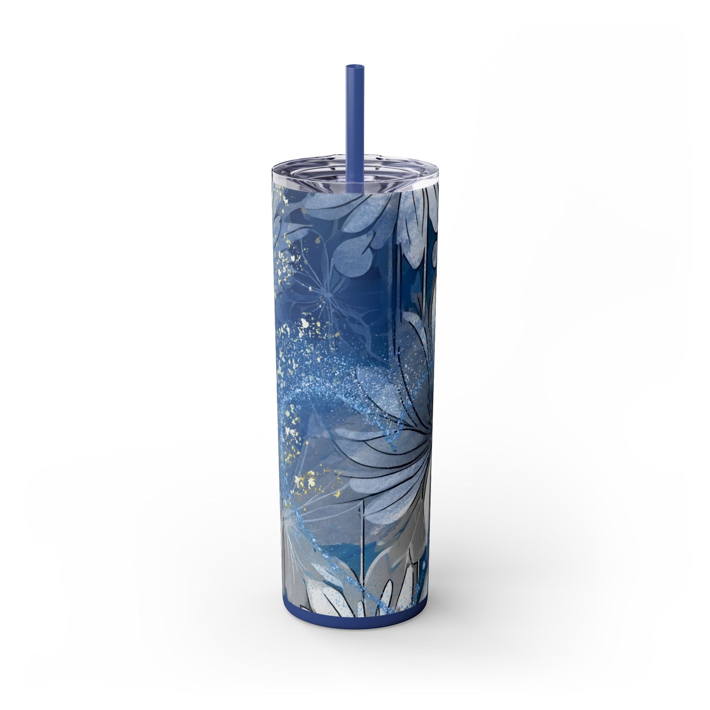 Winter Frost ~Skinny Tumbler with Straw, 20oz