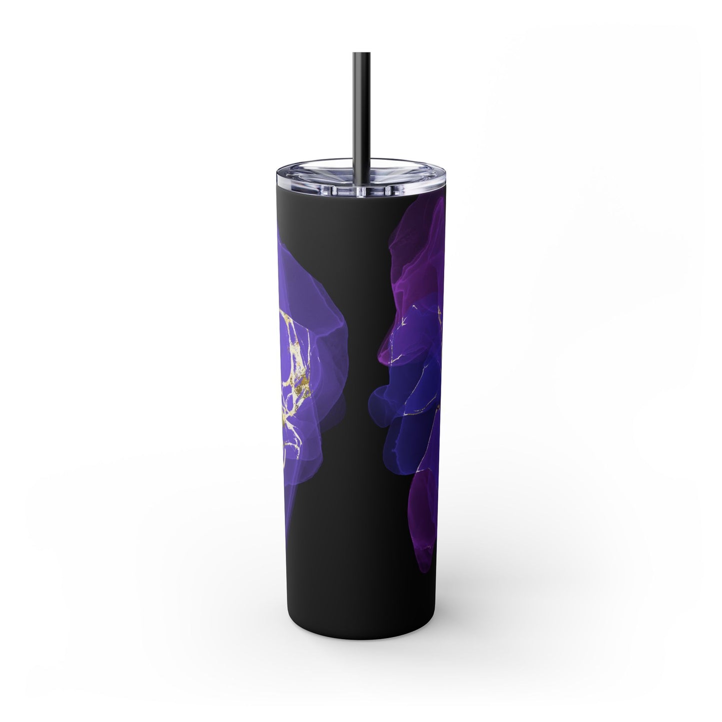 Let Love Purple ~Skinny Tumbler with Straw, 20oz