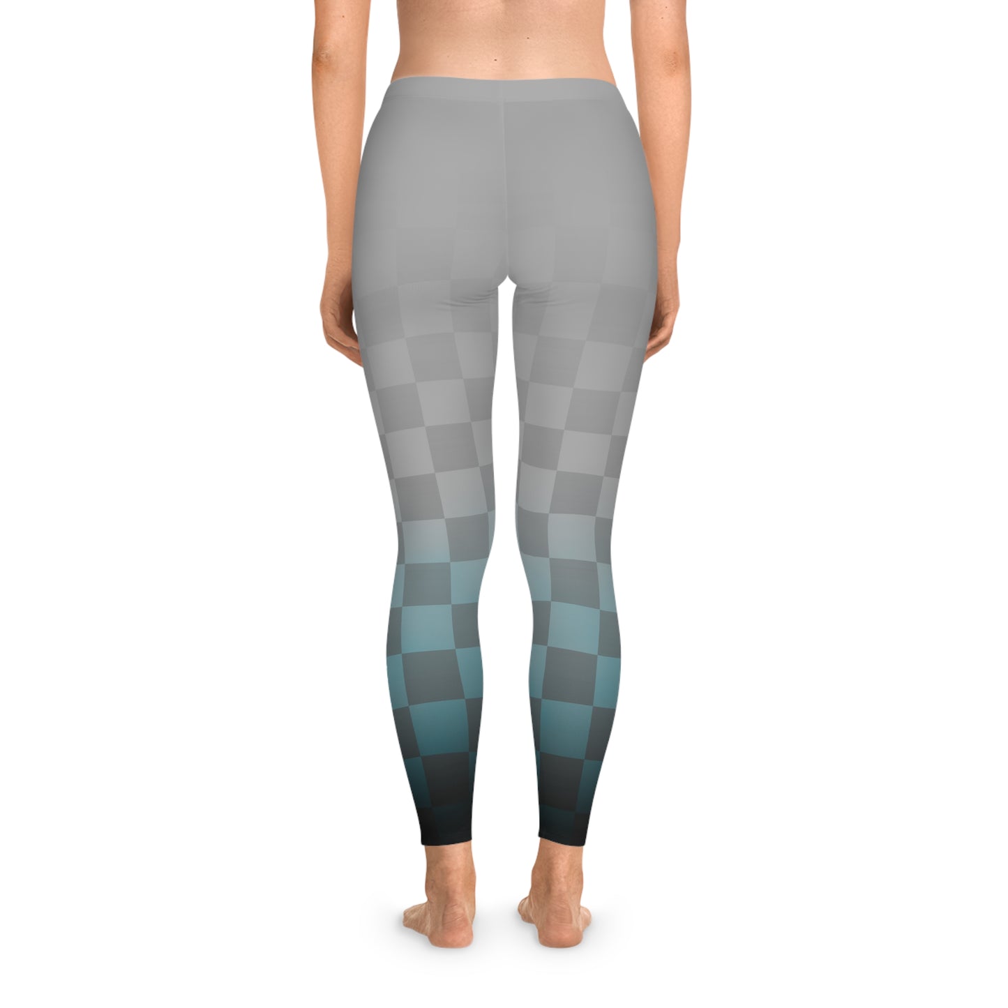 Checker-Grey Stretchy Leggings (AOP)