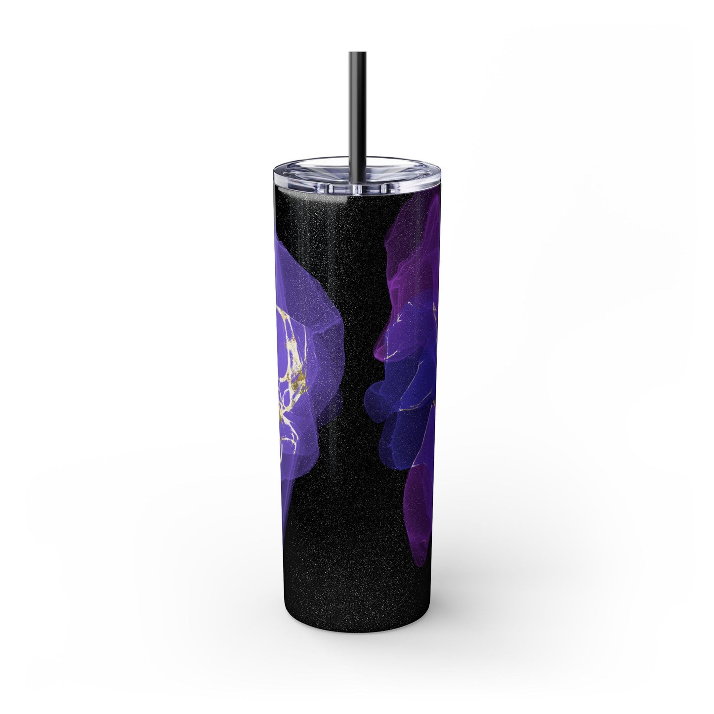 Let Love Purple ~Skinny Tumbler with Straw, 20oz