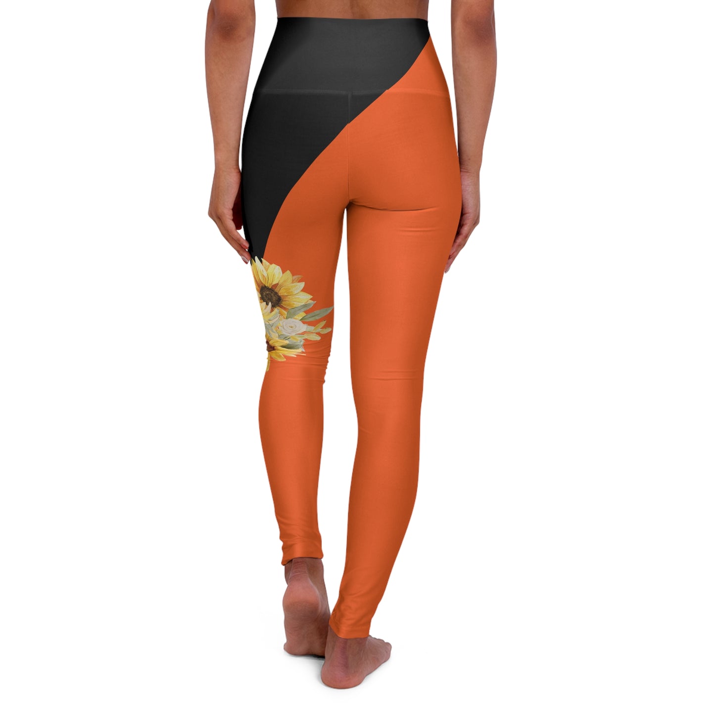 Sunflower, High Waisted Yoga Leggings (AOP)