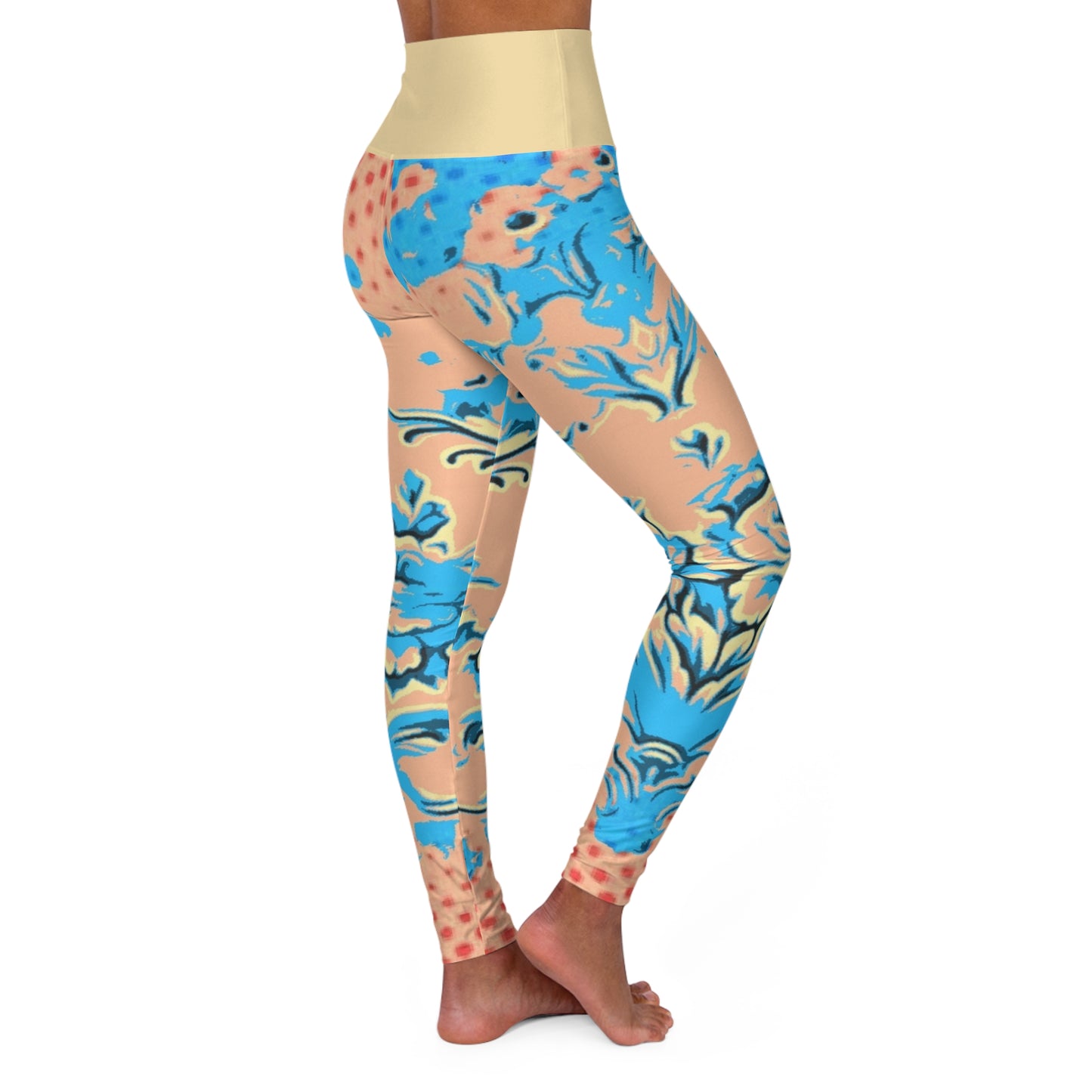 Retro Rose - High Waisted Yoga Leggings (AOP)