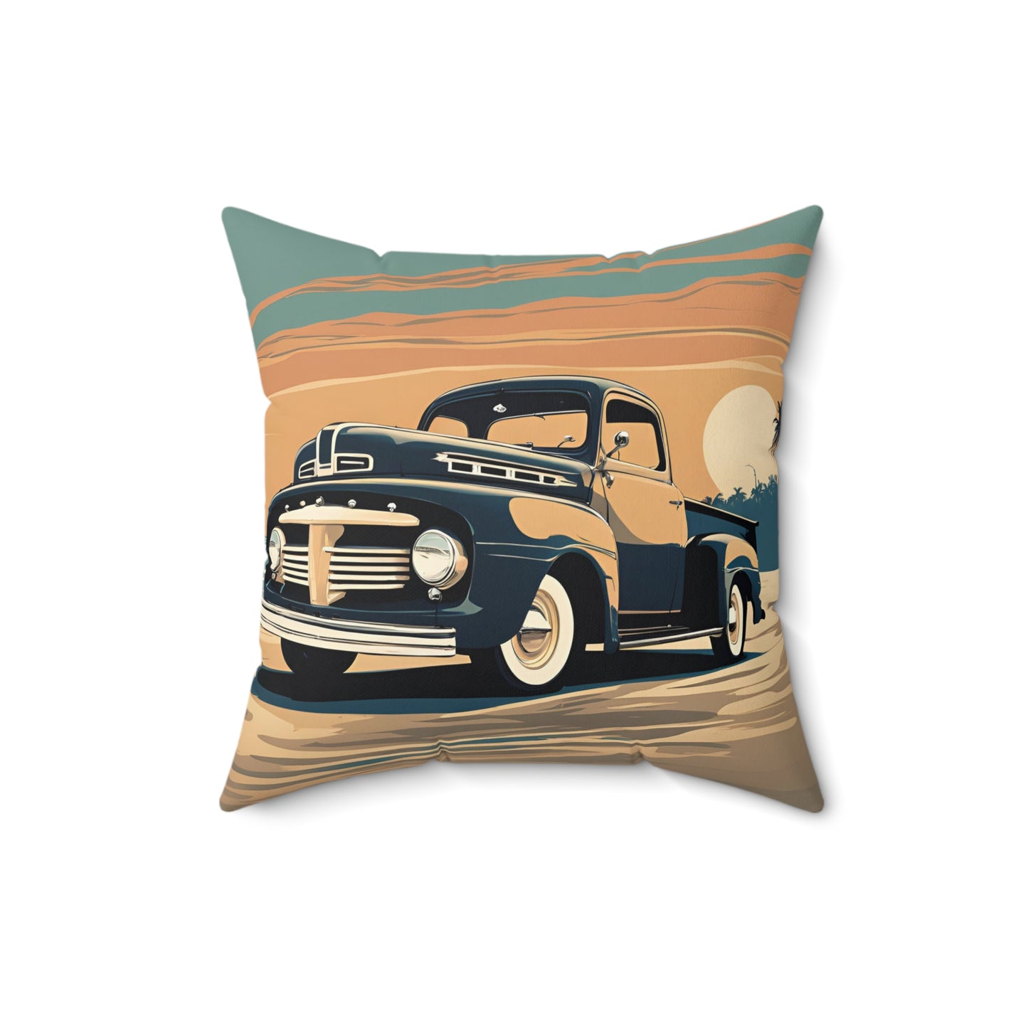 Truck Struck Faux Suede Square Pillow