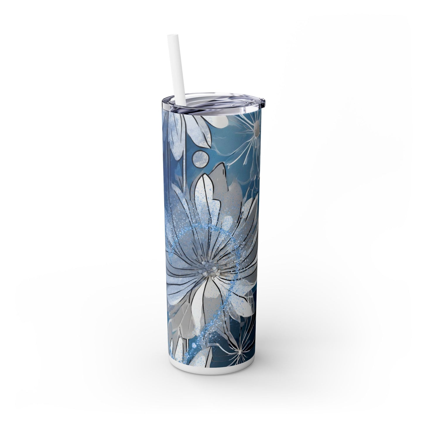 Winter Frost ~Skinny Tumbler with Straw, 20oz