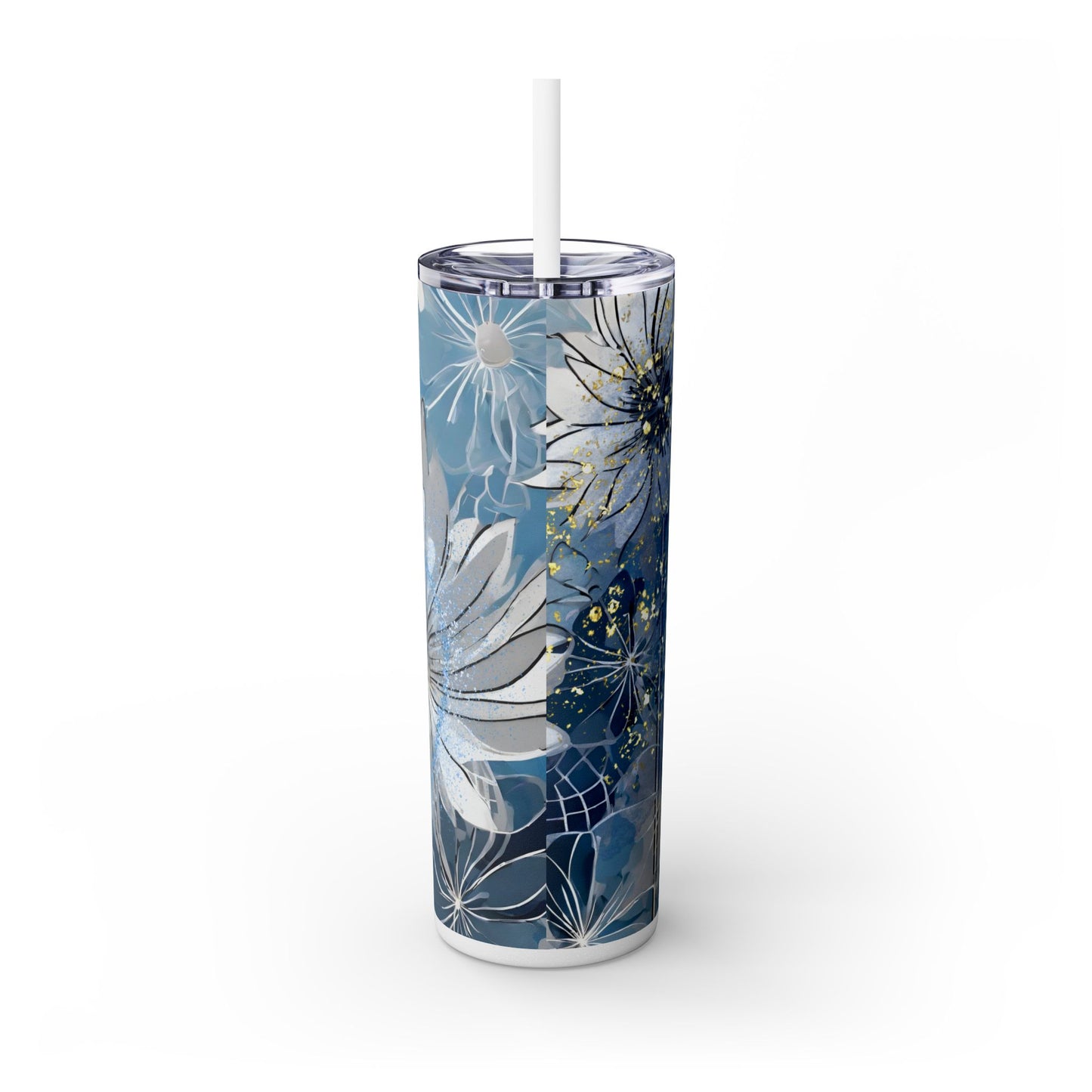 Winter Frost ~Skinny Tumbler with Straw, 20oz