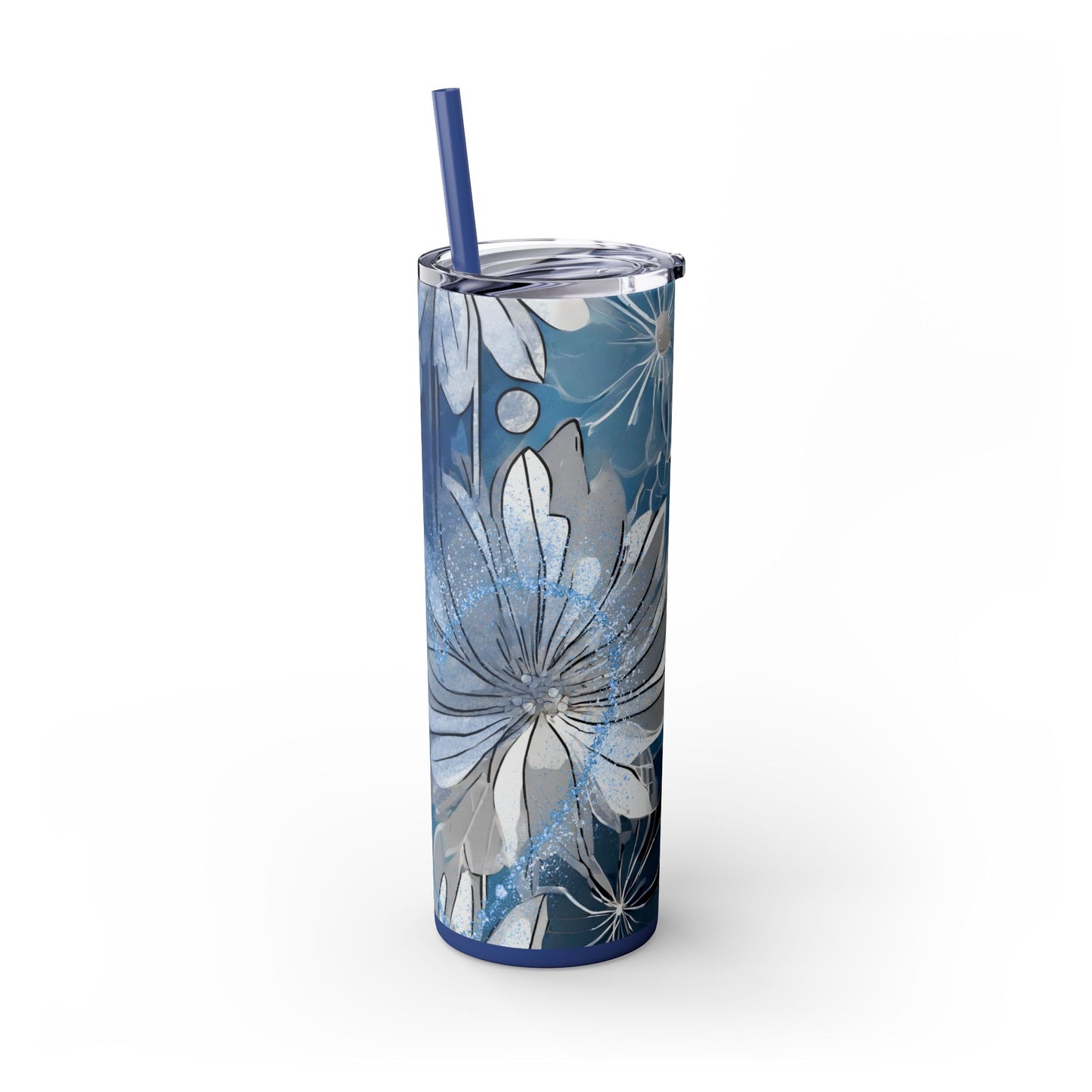 Winter Frost ~Skinny Tumbler with Straw, 20oz