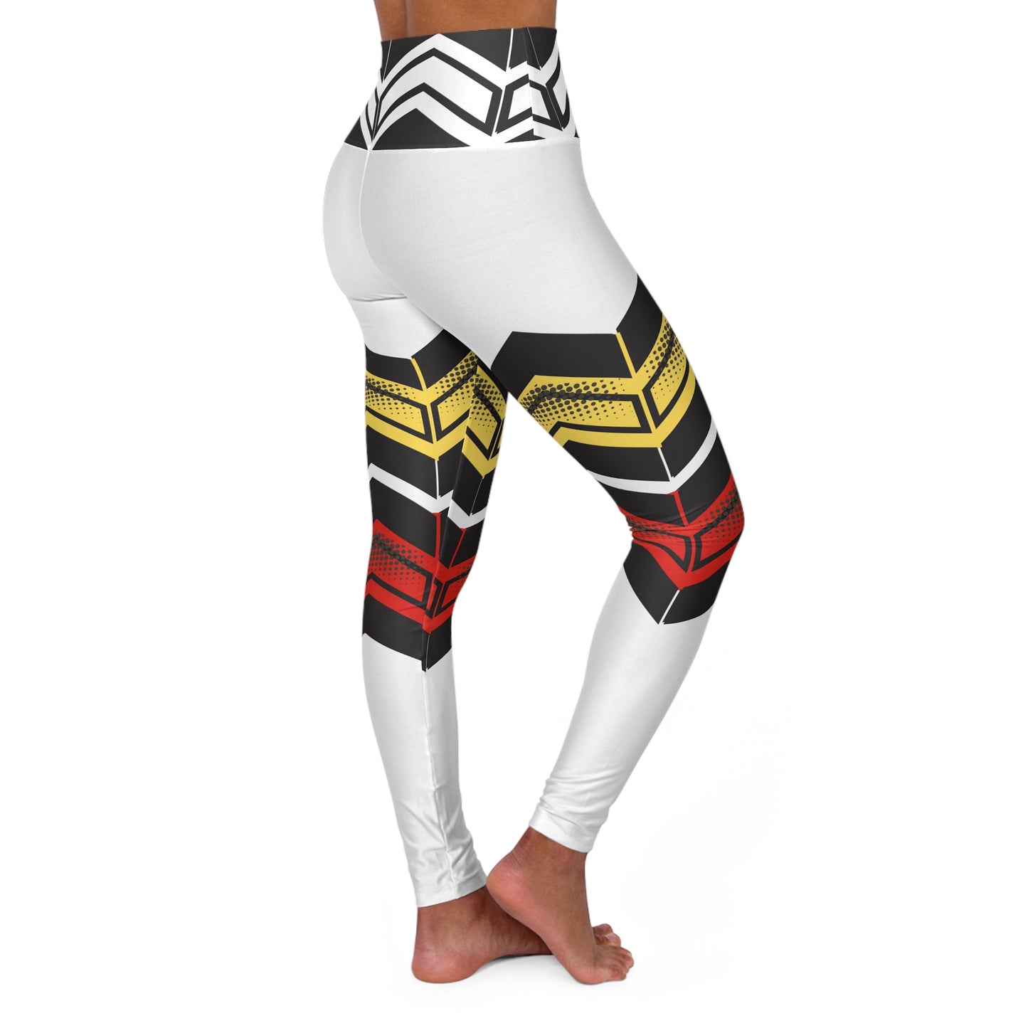 Warrior White ~High Waisted Yoga Leggings (AOP)