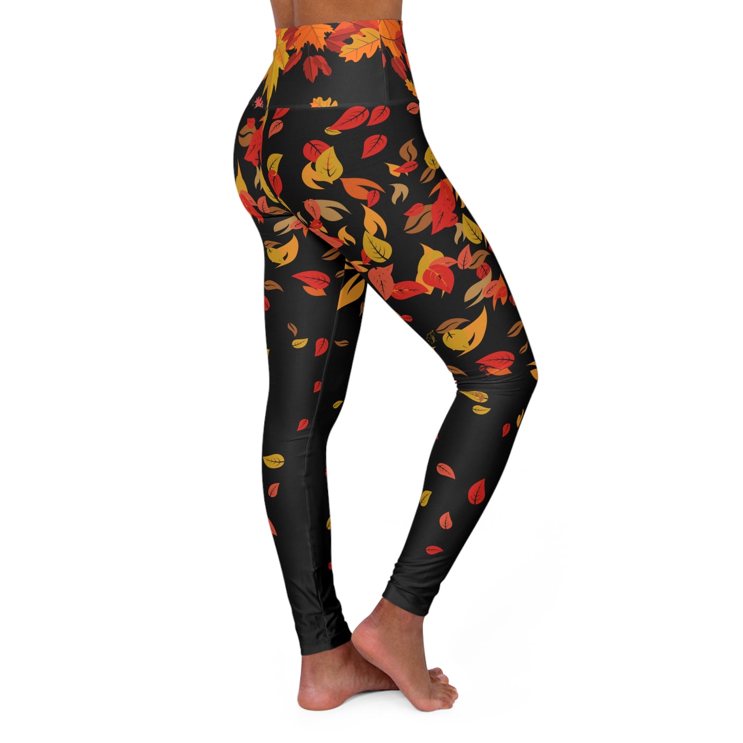 FALLing Leaves -High Waisted Yoga Leggings (AOP)
