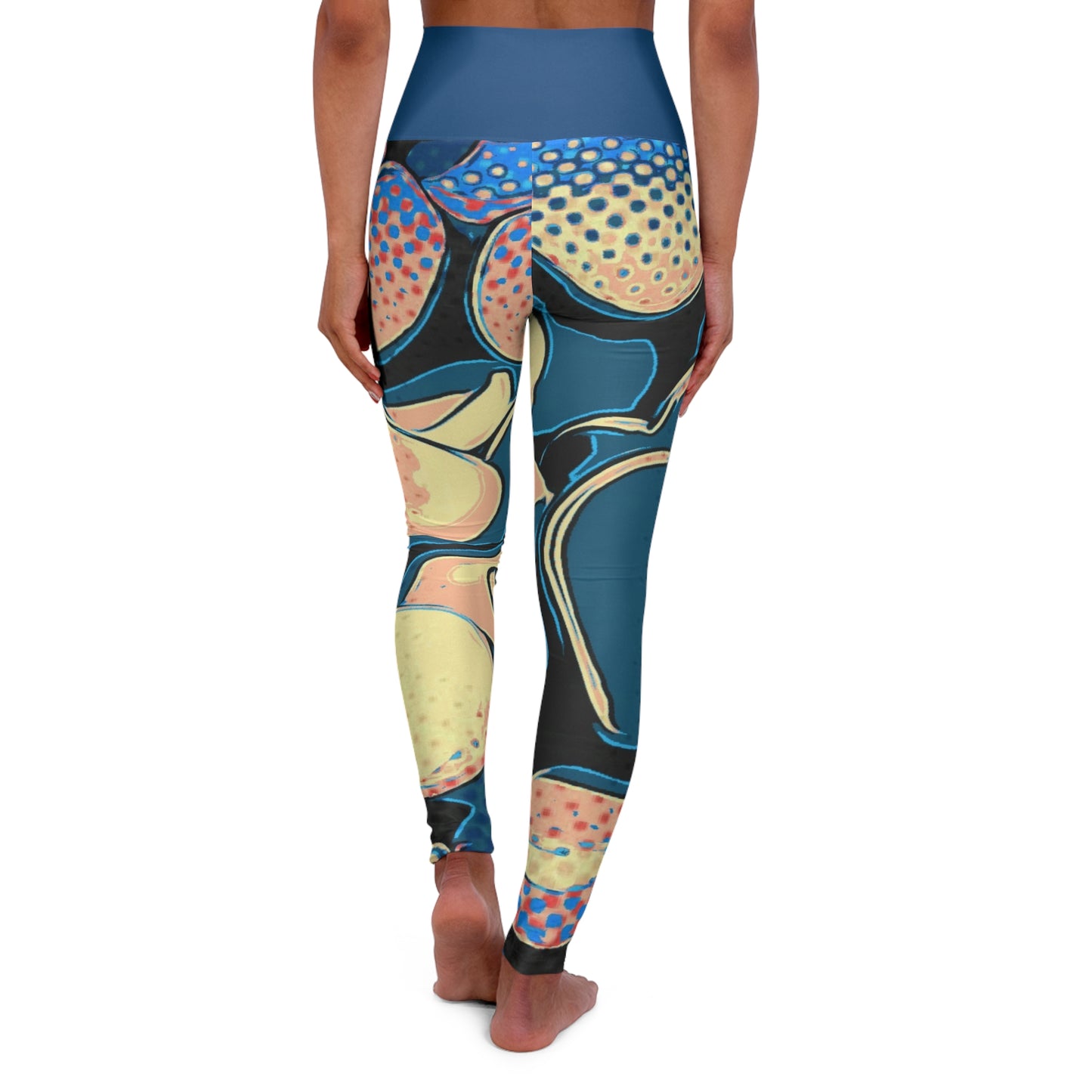Retro Heart - High Waisted Yoga Leggings (AOP)