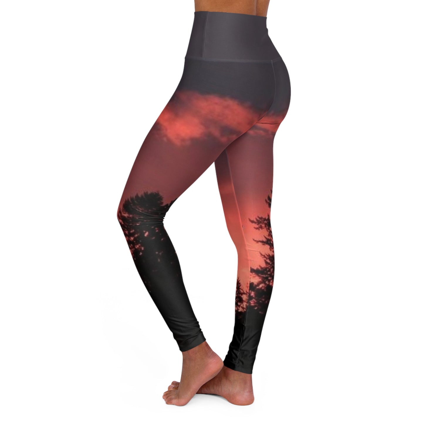 Red Dawn - High Waisted Yoga Leggings (AOP)