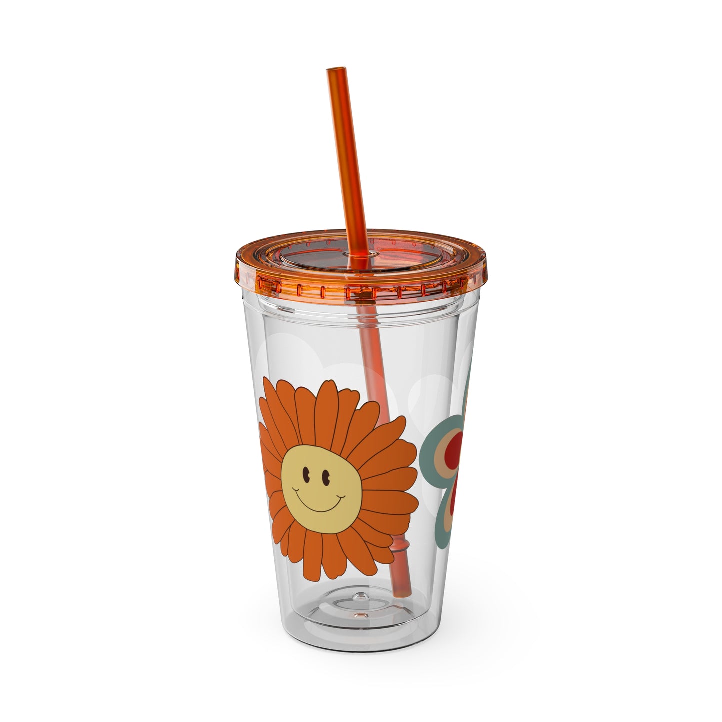 Retro Sunsplash ~Tumbler with Straw, 16oz
