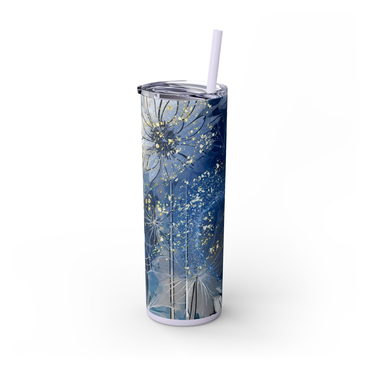 Winter Frost ~Skinny Tumbler with Straw, 20oz