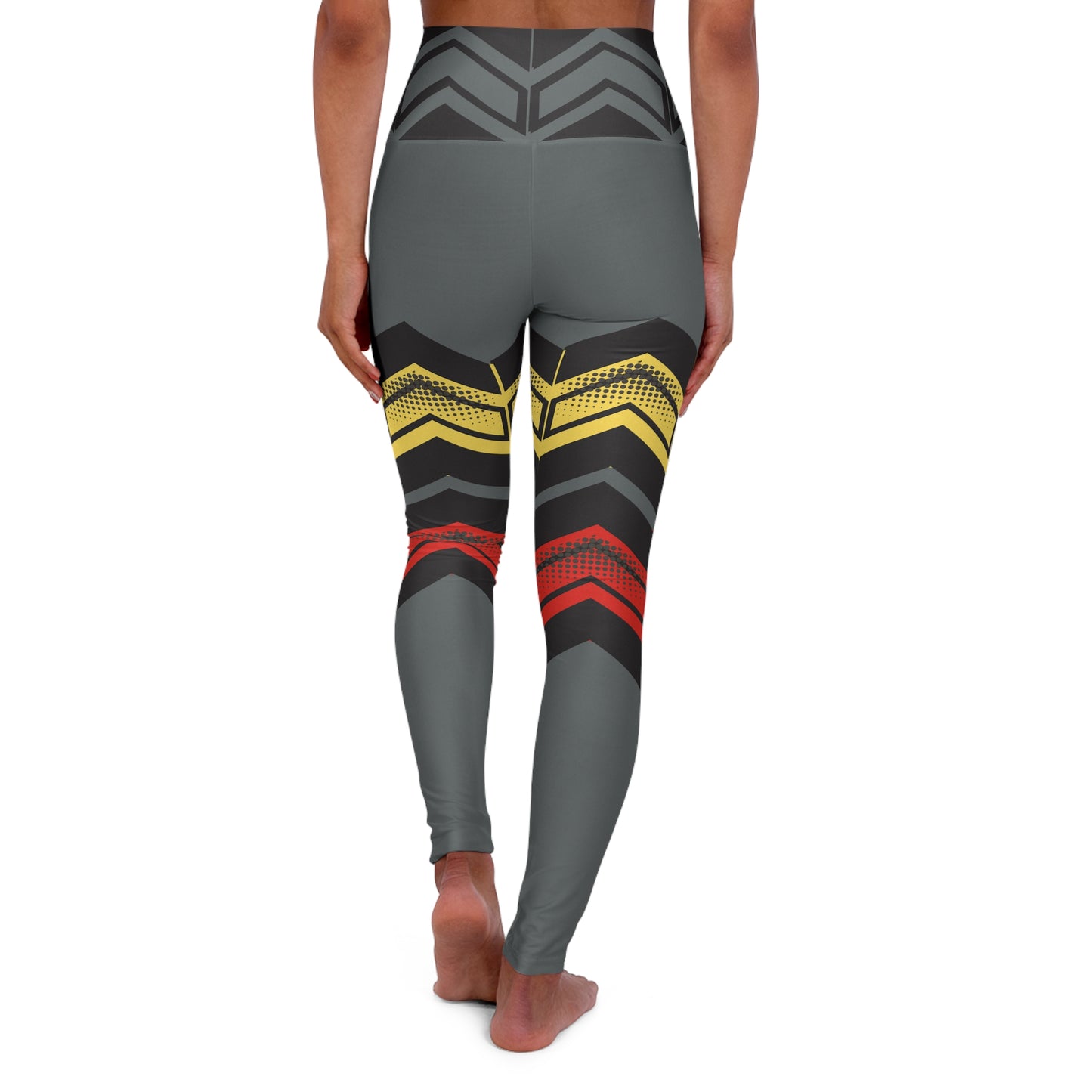 Warrior Grey ~High Waisted Yoga Leggings (AOP)