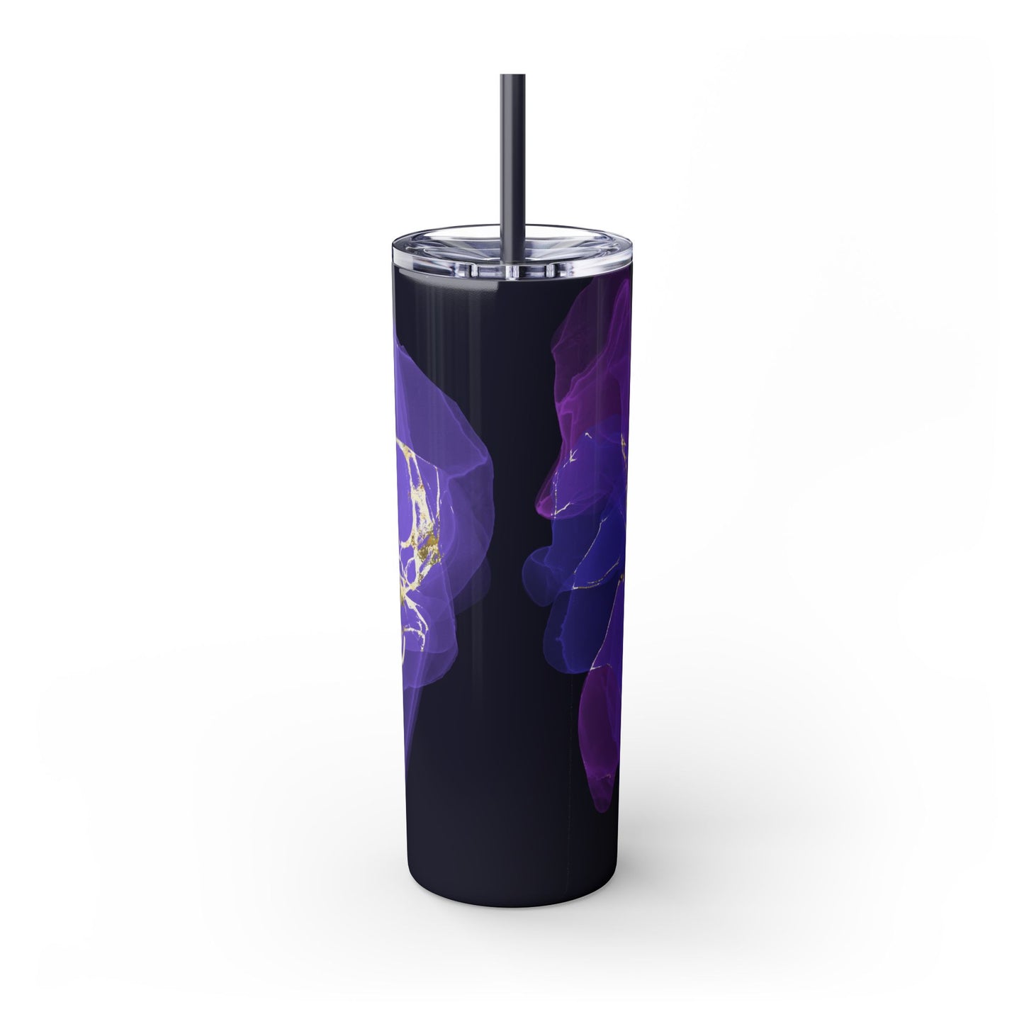 Let Love Purple ~Skinny Tumbler with Straw, 20oz
