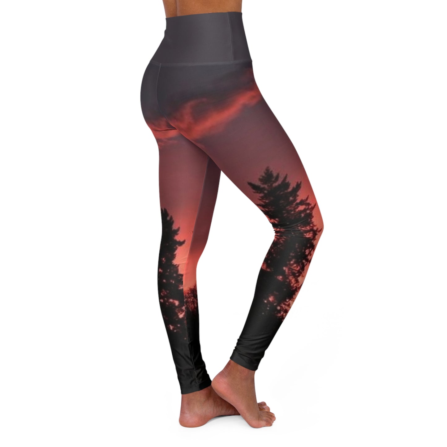 Red Dawn - High Waisted Yoga Leggings (AOP)