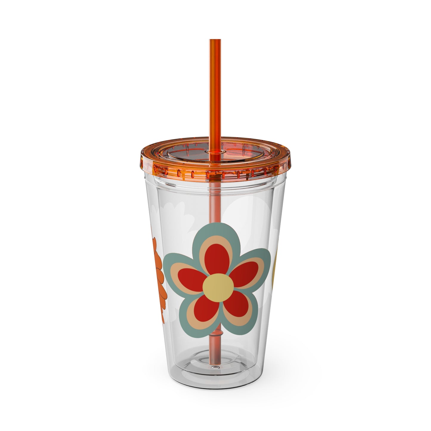 Retro Sunsplash ~Tumbler with Straw, 16oz