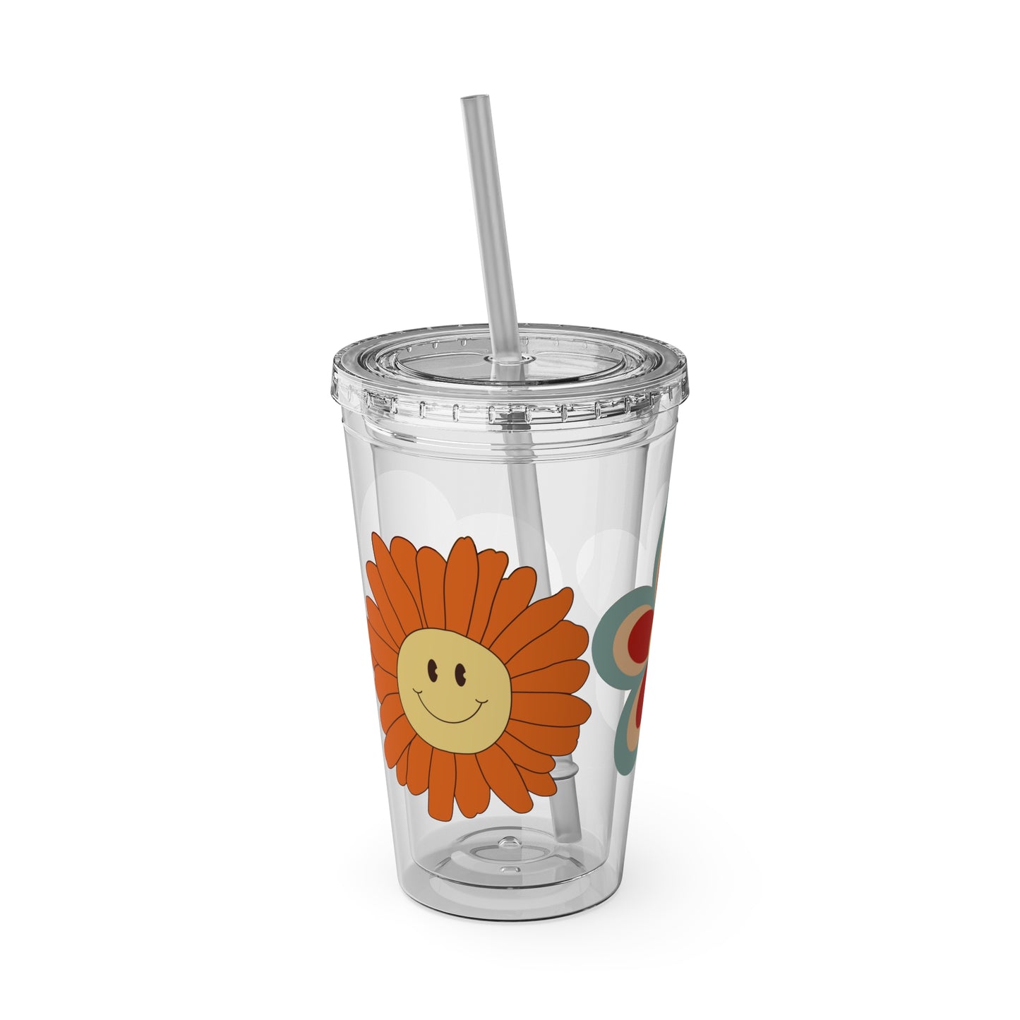 Retro Sunsplash ~Tumbler with Straw, 16oz