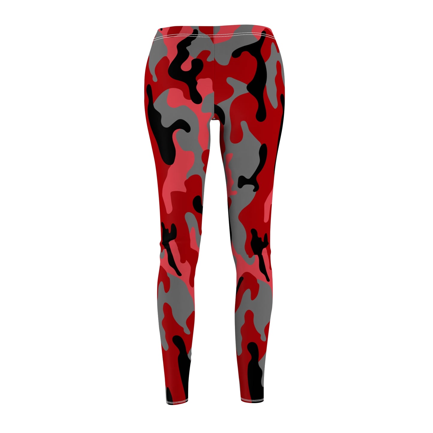 Red Camo Women's Cut & Sew Casual Leggings