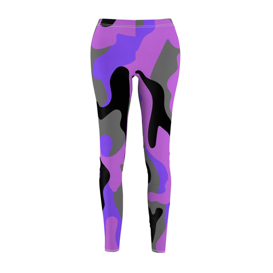 Purple Camo Women's Cut & Sew Casual Leggings