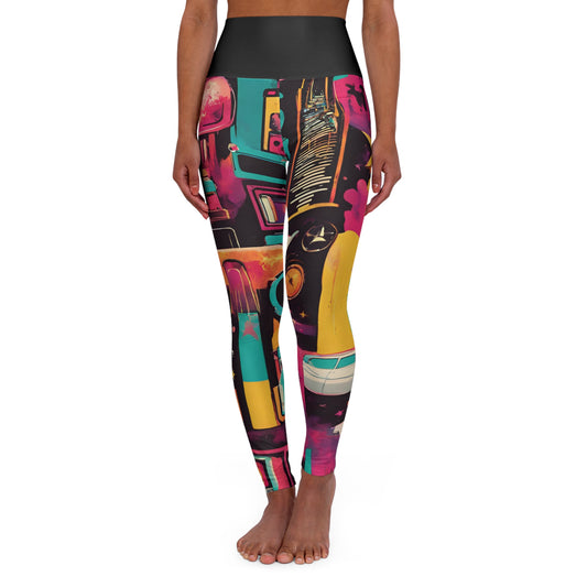 Retro Hollywood ~High Waisted Yoga Leggings (AOP)