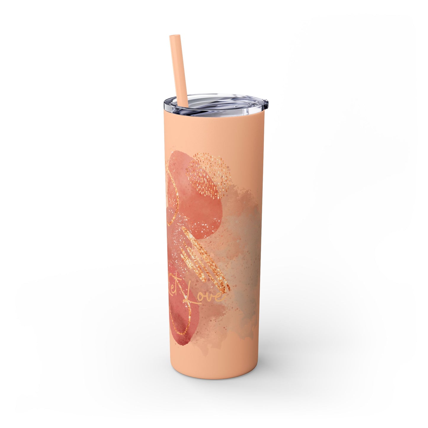 Rose ~Skinny Tumbler with Straw, 20oz