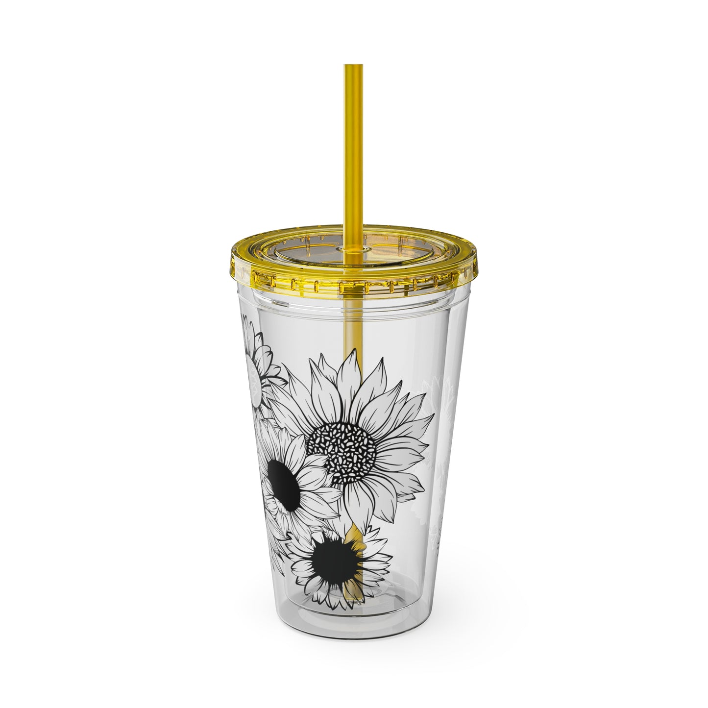 Sunflower Sunsplash ~Tumbler with Straw, 16oz