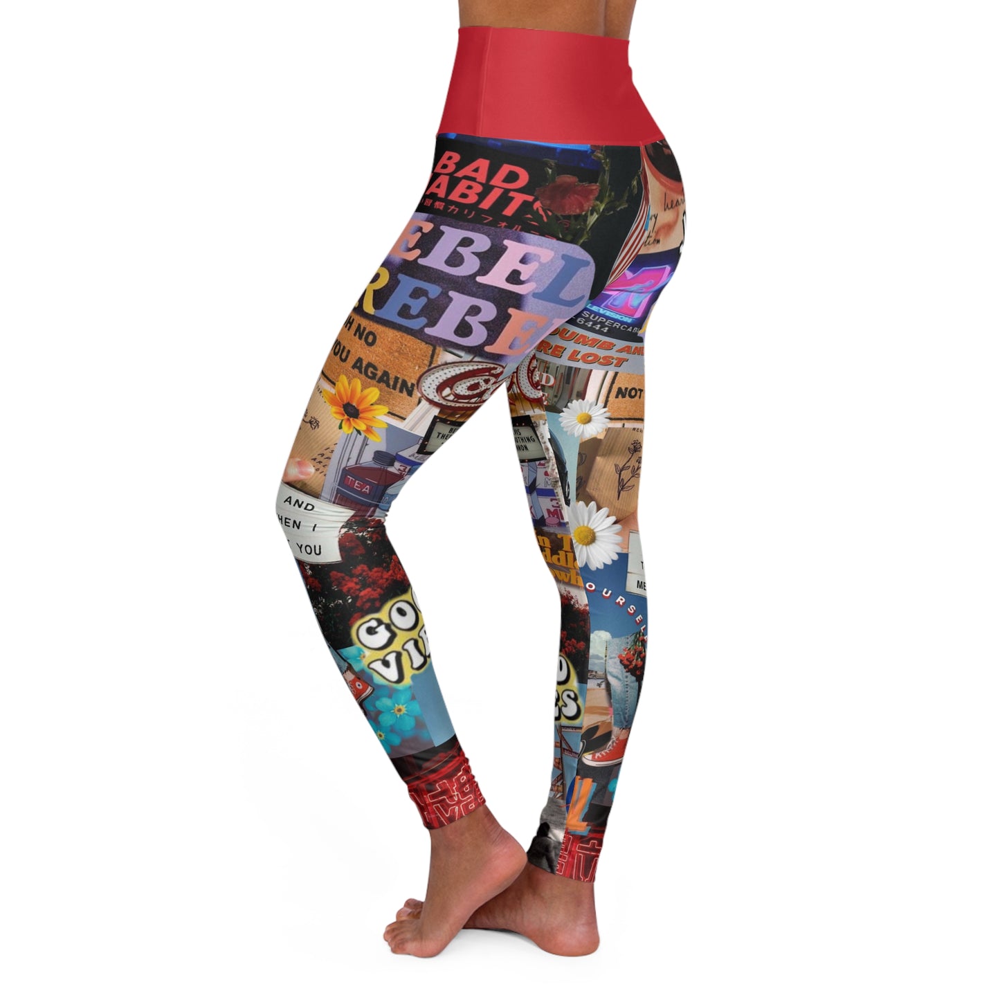 Retro Cool - High Waisted Yoga Leggings (AOP)
