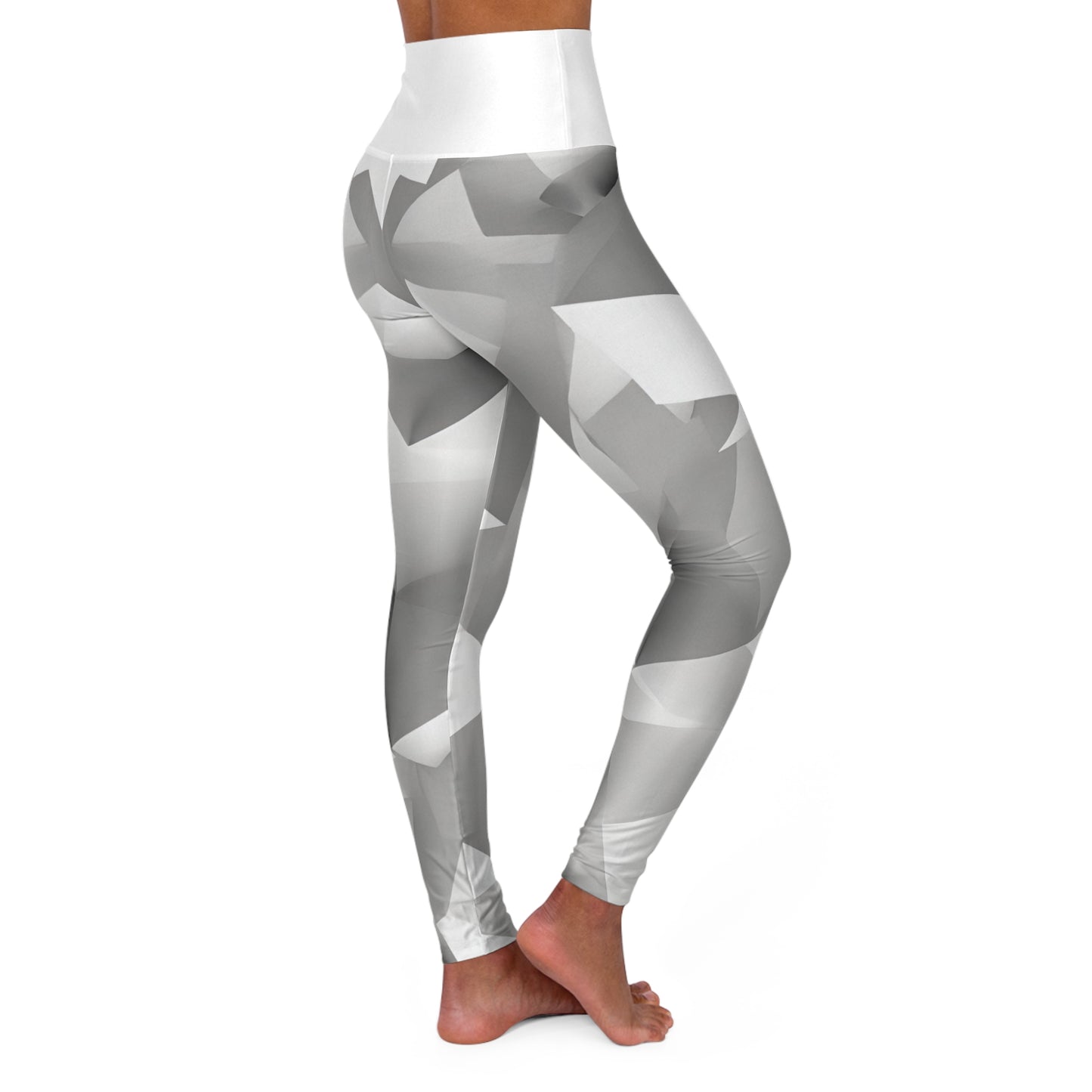 GeoGray ~High Waisted Yoga Leggings (AOP)