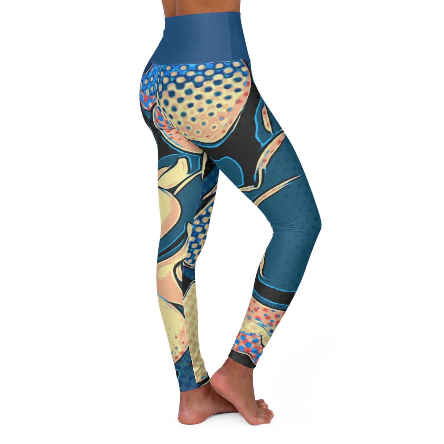 Retro Heart - High Waisted Yoga Leggings (AOP)