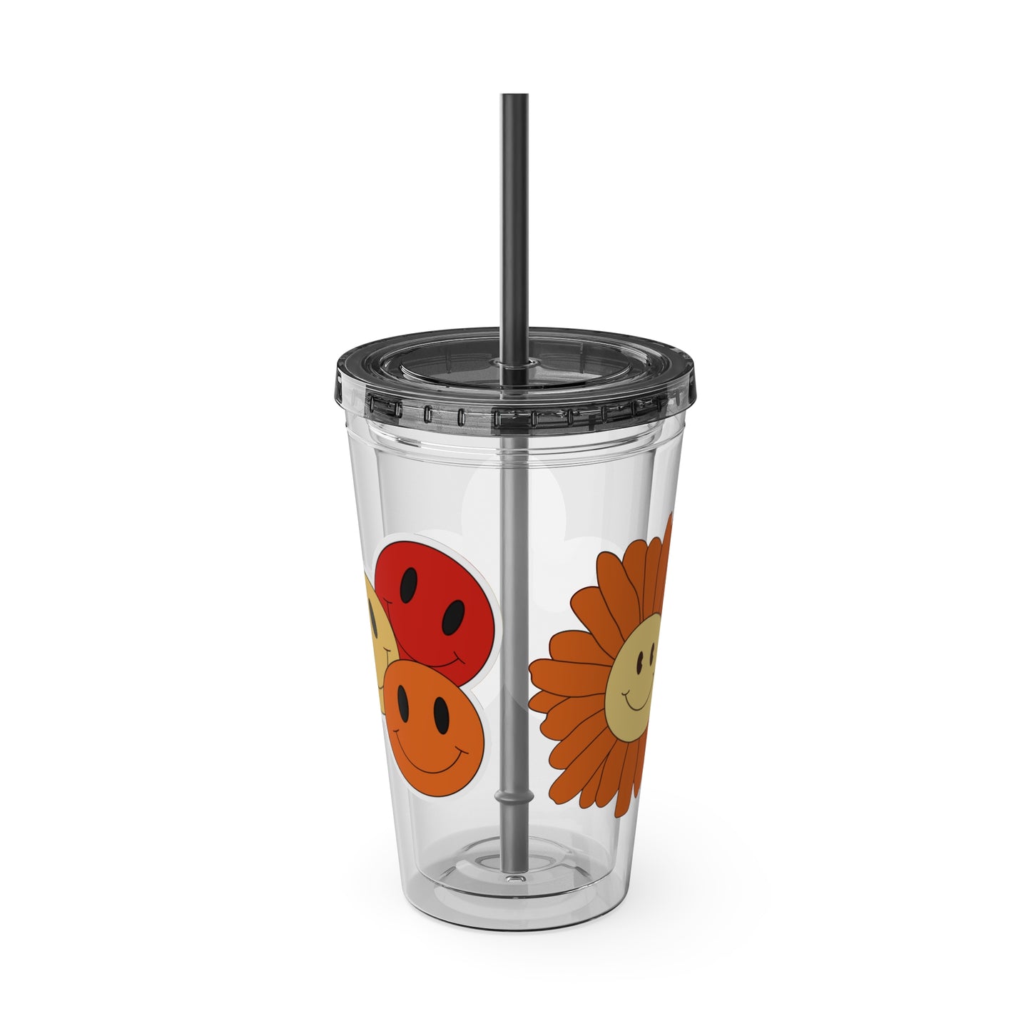 Retro Sunsplash ~Tumbler with Straw, 16oz