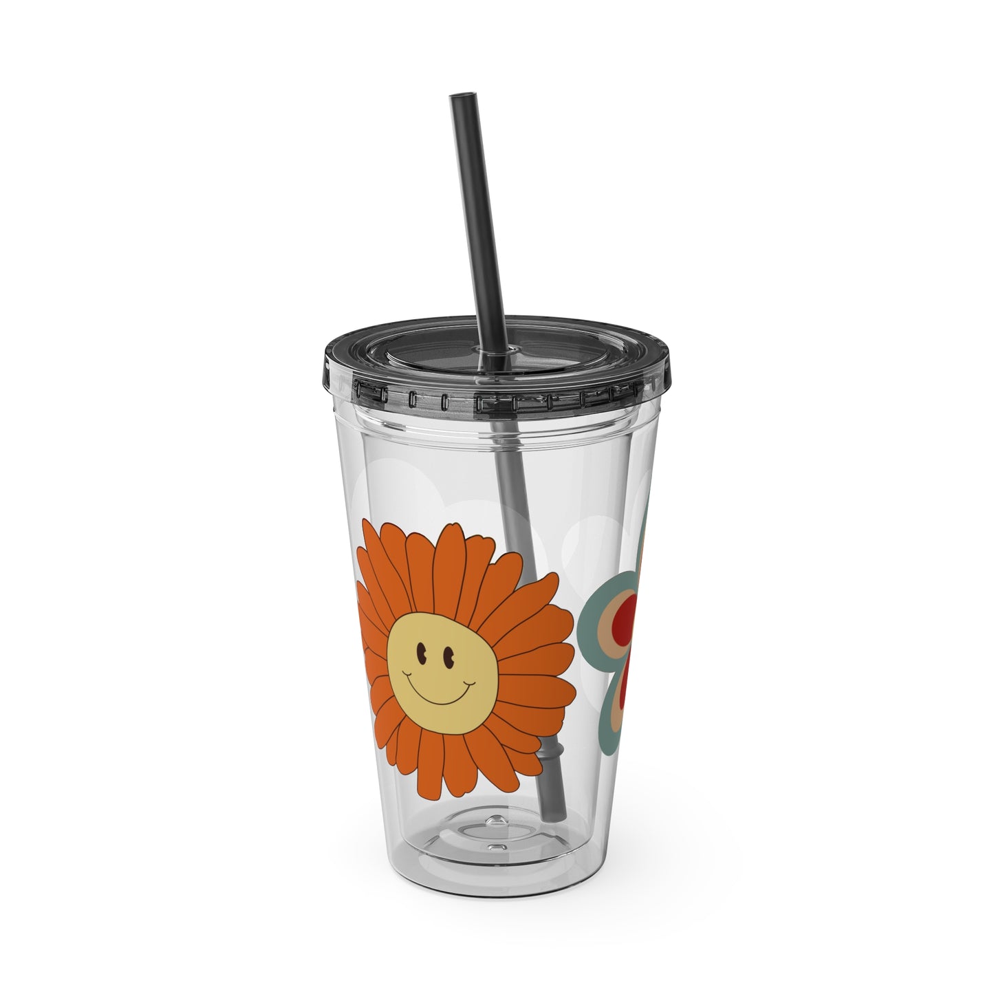 Retro Sunsplash ~Tumbler with Straw, 16oz