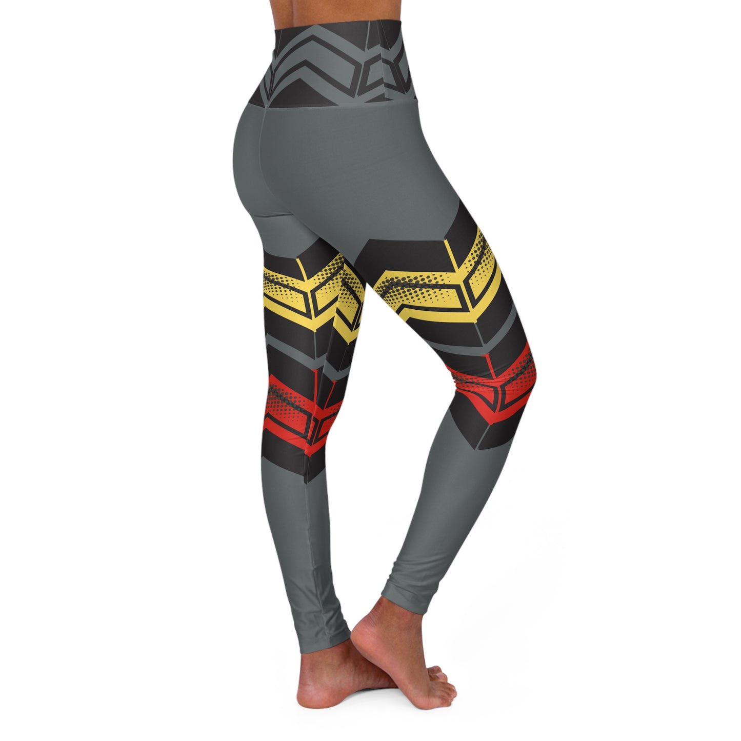 Warrior Grey ~High Waisted Yoga Leggings (AOP)