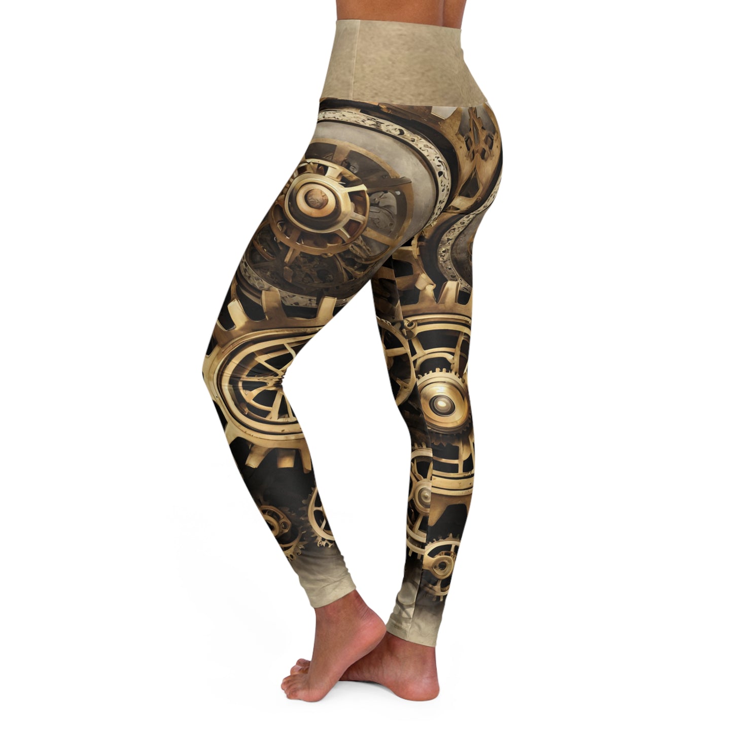 Geared ~High Waisted Yoga Leggings (AOP)