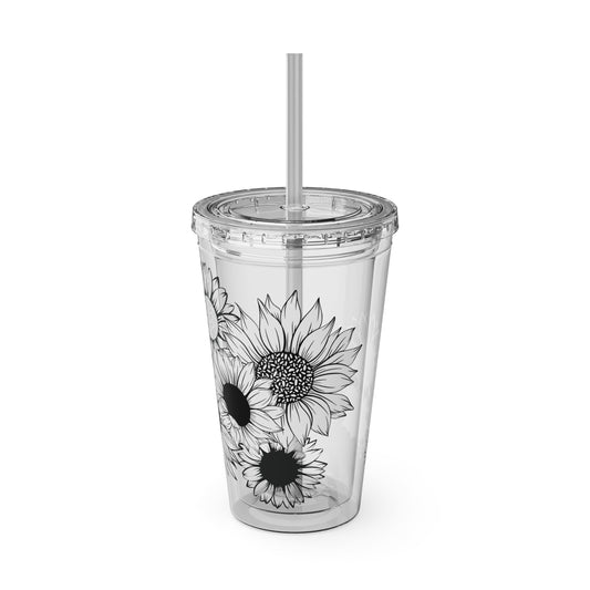 Sunflower Sunsplash ~Tumbler with Straw, 16oz