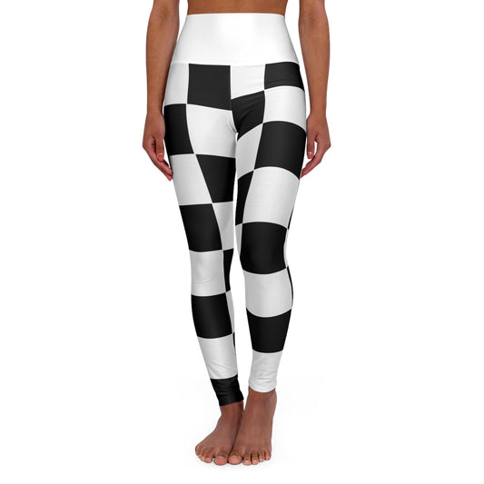 Checkered Flag ~High Waisted Yoga Leggings (AOP)