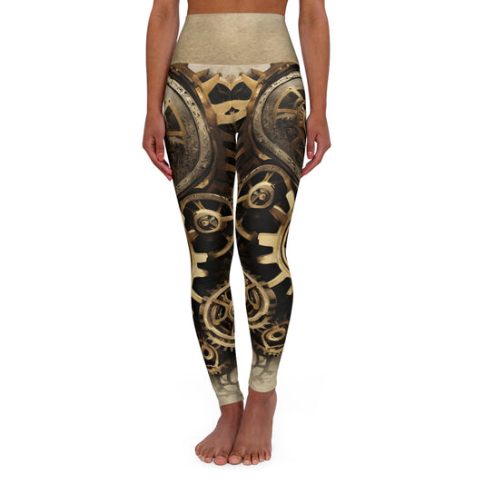 Geared ~High Waisted Yoga Leggings (AOP)