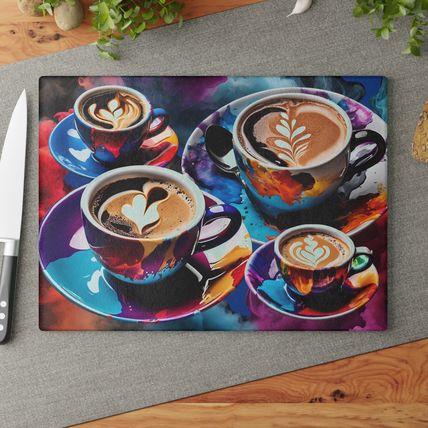 Splash of Coffee (Glass Cutting Board)