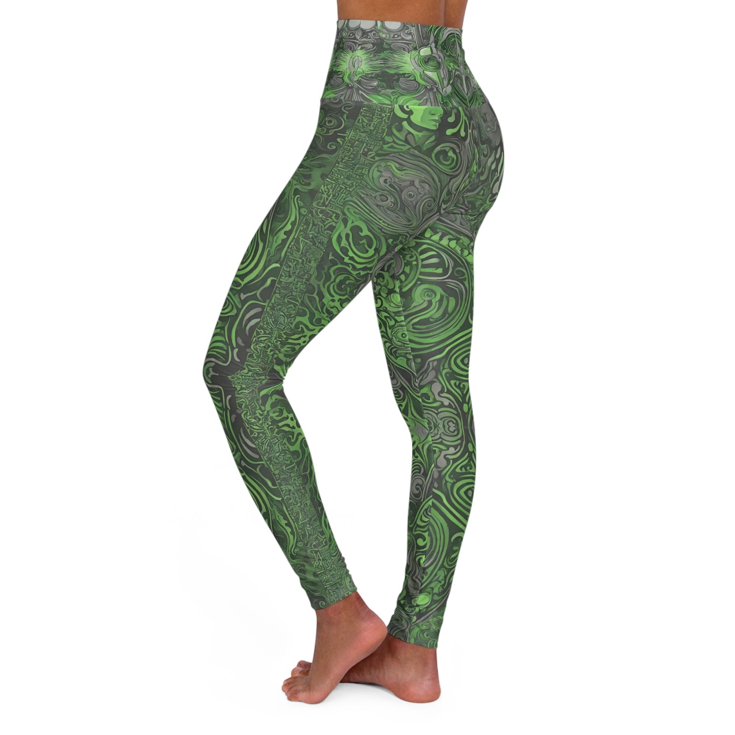 Green Dream ~High Waisted Yoga Leggings (AOP)