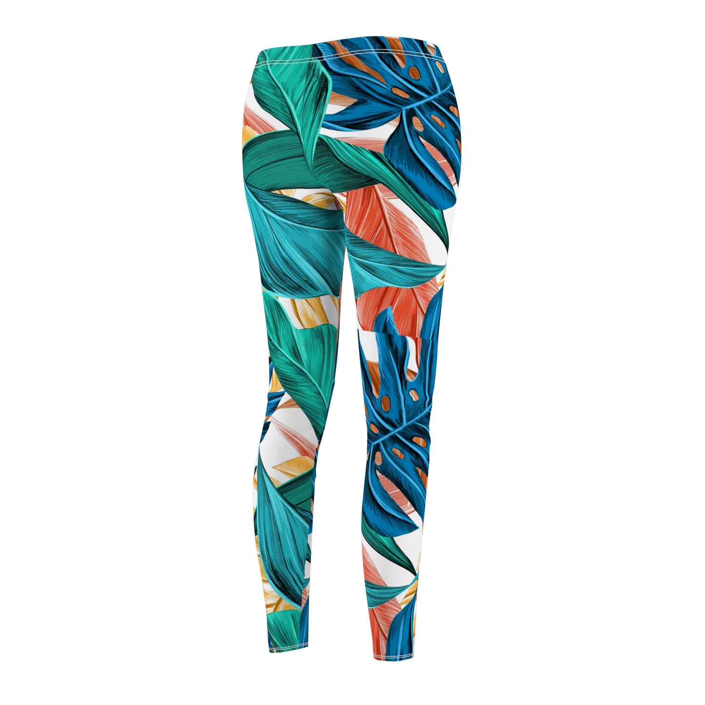 Tropical Print Women's Cut & Sew Casual Leggings