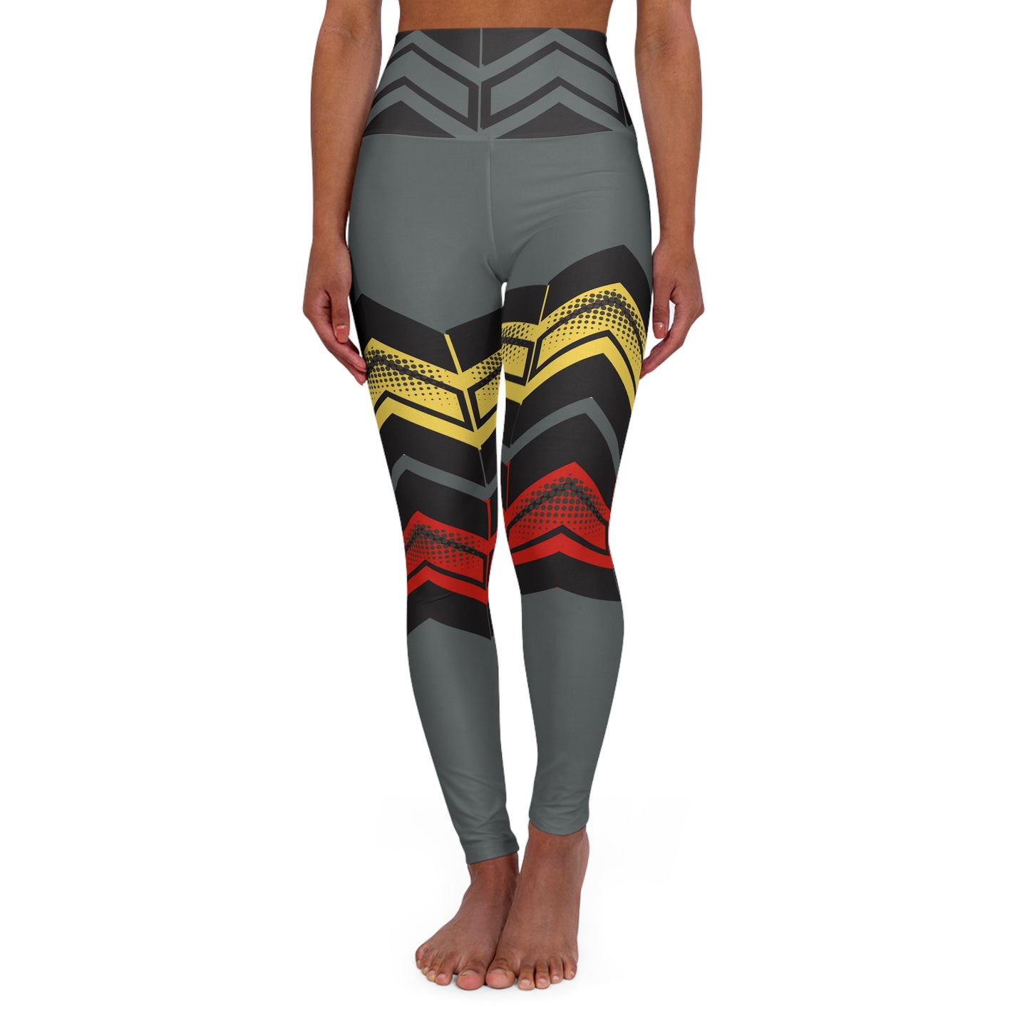 Warrior Grey ~High Waisted Yoga Leggings (AOP)