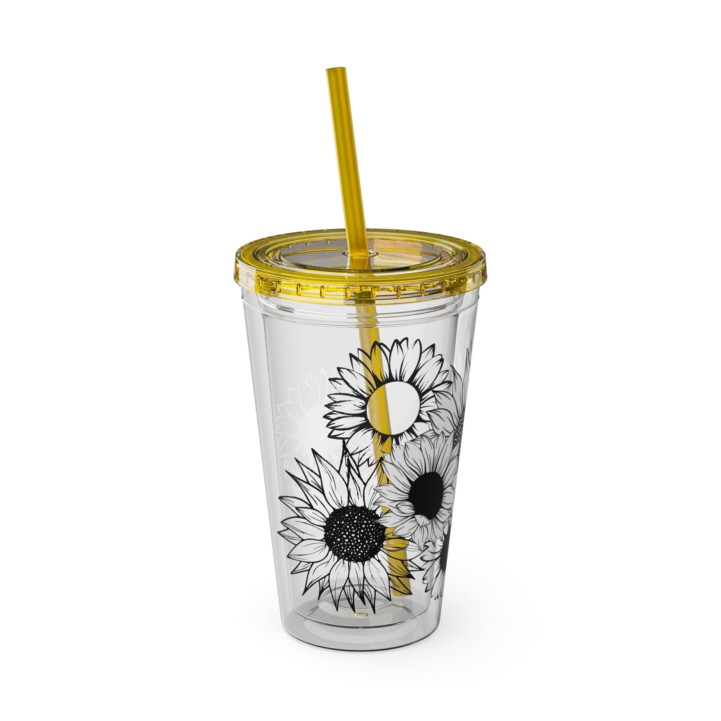Sunflower Sunsplash ~Tumbler with Straw, 16oz