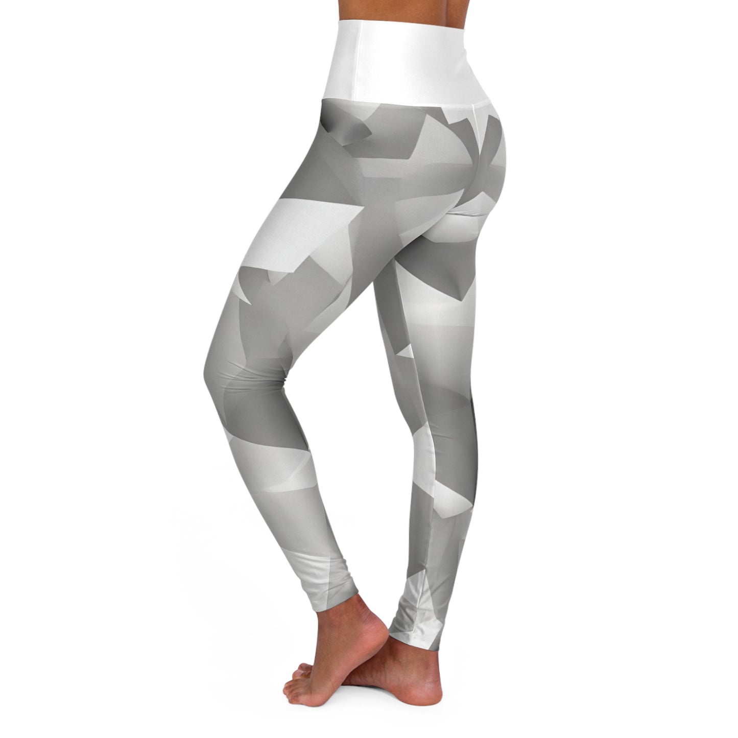 GeoGray ~High Waisted Yoga Leggings (AOP)
