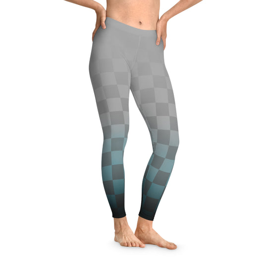 Checker-Grey Stretchy Leggings (AOP)
