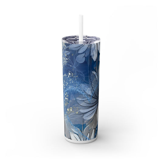 Winter Frost ~Skinny Tumbler with Straw, 20oz