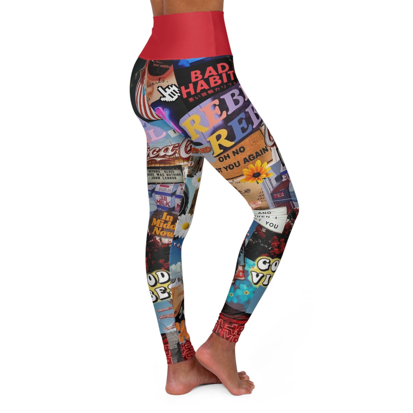 Retro Cool - High Waisted Yoga Leggings (AOP)